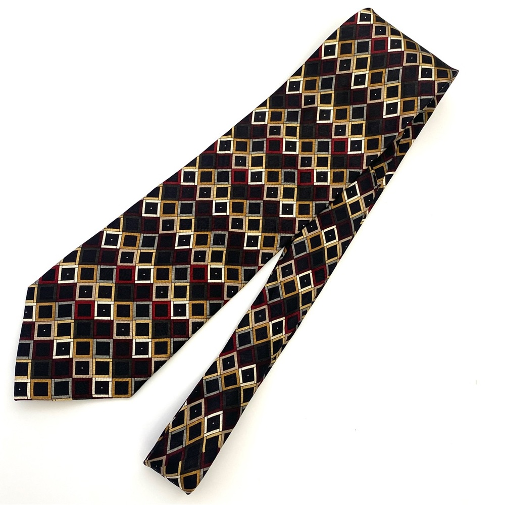 Boca Classics Metallic Check Silk Necktie
